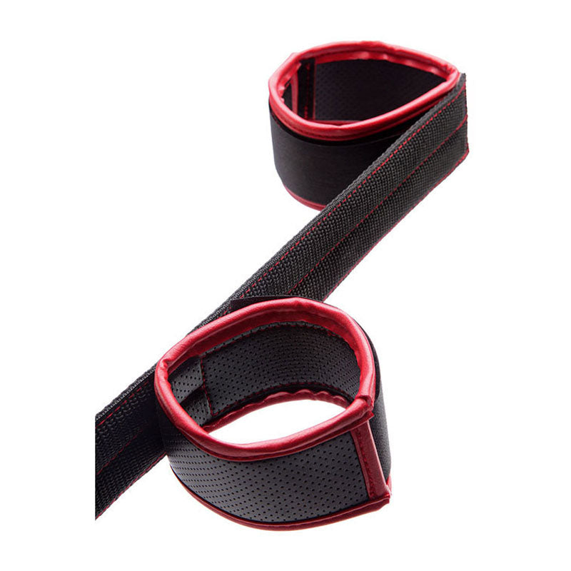 Adam & Eve Scarlet Couture Spreader Bar - Black/Red Restraint