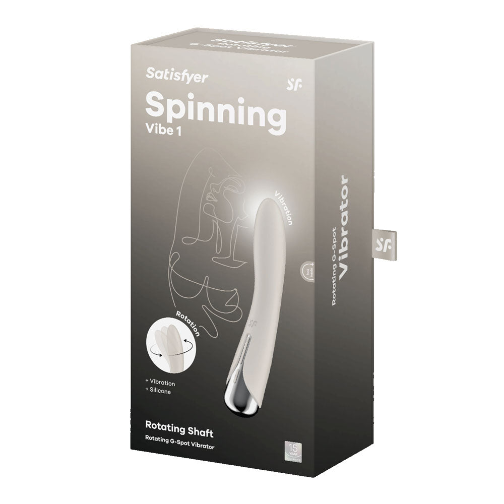 Satisfyer Spinning Vibe 1 - Beige - Beige 17.8 cm USB Rechargeable Rotating Vibrator