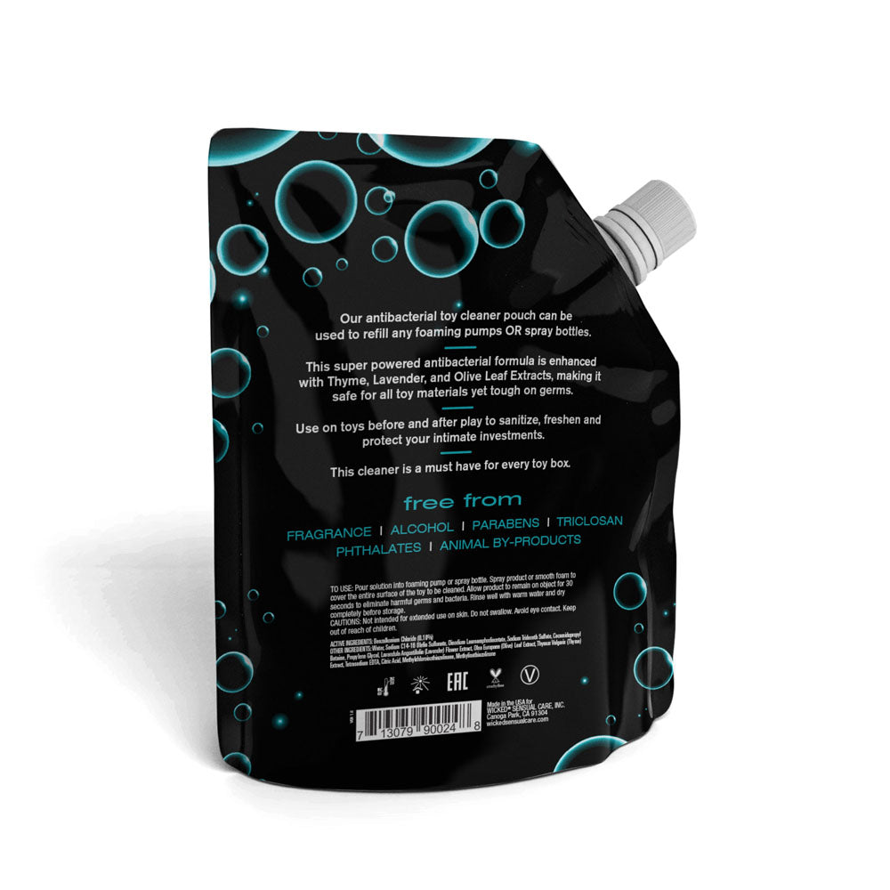 Wicked Foaming & Spray Toy Cleaner Refill - Unscented Antibacterial Toy Cleaner - 710 ml (24 oz) Pouch