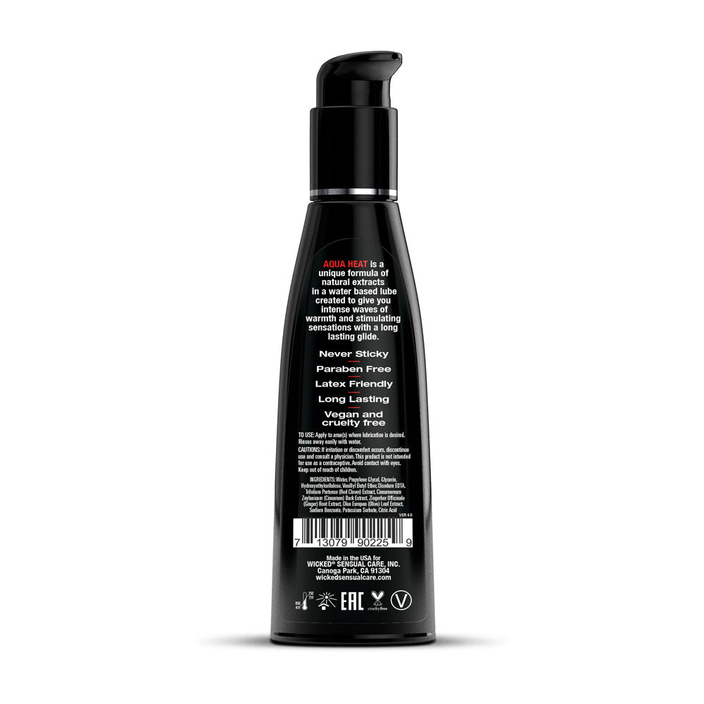Wicked Aqua Heat - Warming Water Based Lubricant - 120 ml (4 oz) Bottle