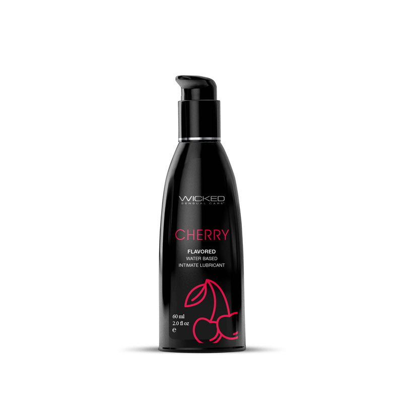 Wicked Aqua Cherry - Cherry Flavoured Water Based Lubricant - 60 ml (2 oz) Bottle