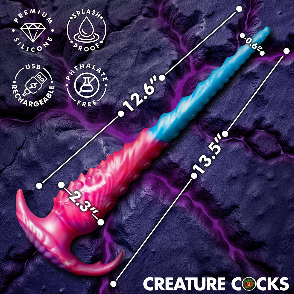 Creature Cocks Vibropus - Blue/Pink 34.3 cm USB Rechargeable Vibrating Tentacle Dildo with Wireless Remote