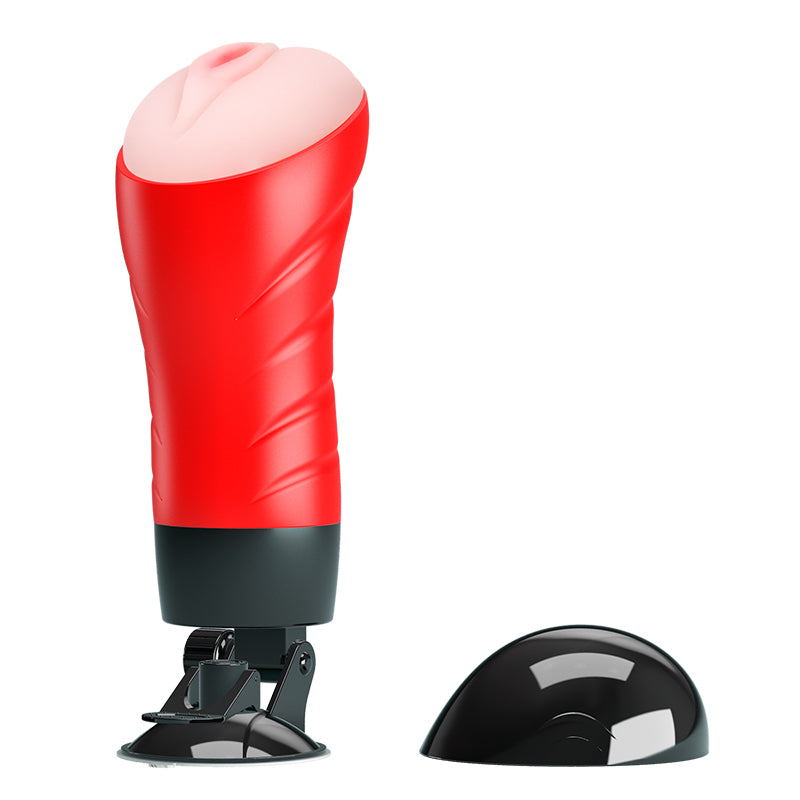 CRAZY BULL DELIA Vibrating Stroker - Flesh Vibrating Vagina Stroker with Suction Base