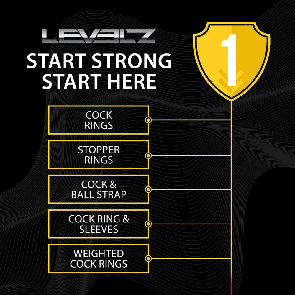 LEVELZ Wide Detachable Lasso Cock Ring - Black - Black Adjustable Cock Ring