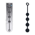LEVELZ Round Silicone Anal Balls - L - 40mm - Black 40.5 cm Large Anal Beads
