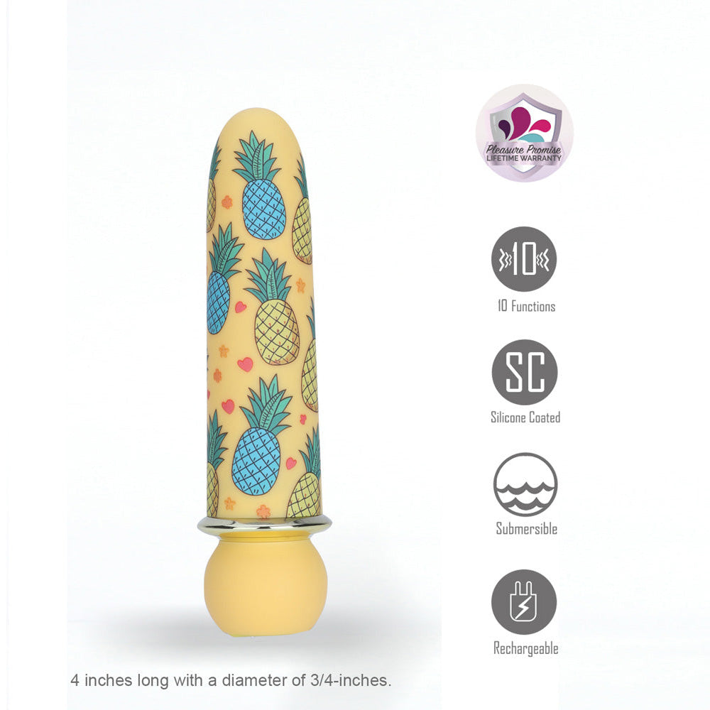 Maia KONA - Pineapple Yellow 10 cm USB Rechargeable Powerful Bullet
