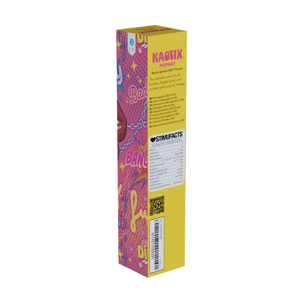 S-LINE Kaotix Pop Art - Pink 17.8 cm USB Rechargeable Vibrator